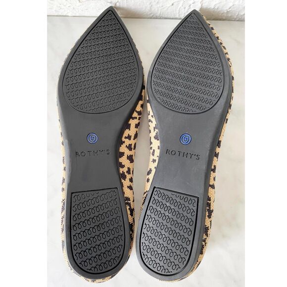 Rothy's Pointed Toe Flats The Point Classic Leopard Print Ballet Flats-Women's 7 - Picture 5 of 7
